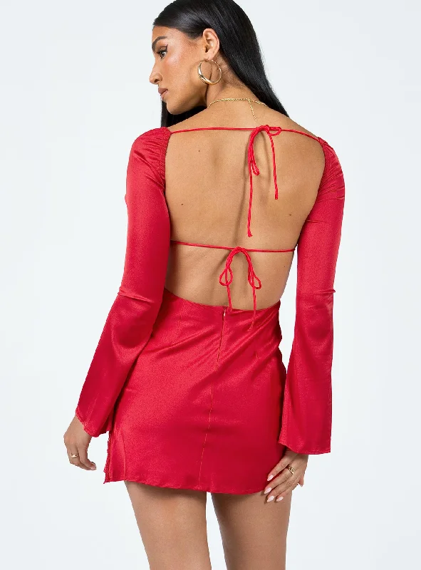 Beresford Long Sleeve Mini Dress Red