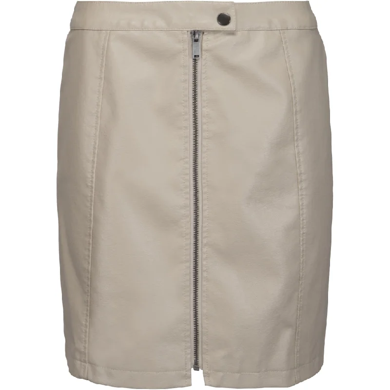 DSColette PU Skirt - Pale Khaki