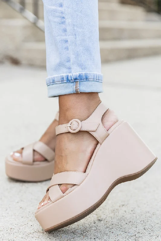 Jenni Nude Criss Cross Heel FINAL SALE