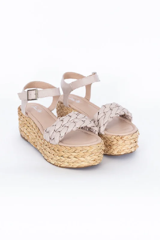 Jessica Nude Braided Platform Sandal FINAL SALE