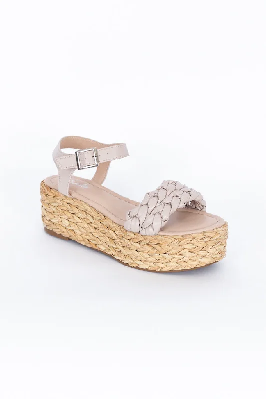 Jessica Nude Braided Platform Sandal FINAL SALE