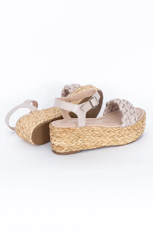 Jessica Nude Braided Platform Sandal FINAL SALE