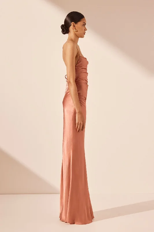 LA LUNE LACE BACK MAXI DRESS - ANTIQUE ROSE