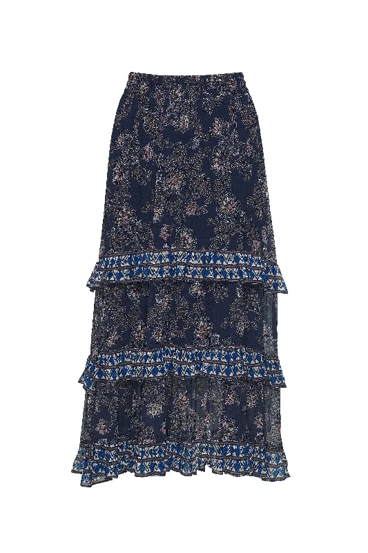 LOOBIES STORY WOOD CRAFT SKIRT - INDIGO MULTI