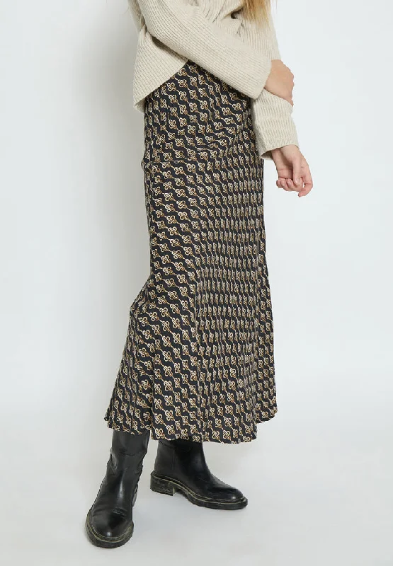 Marceline Midi Skirt - Nomad Sand Print