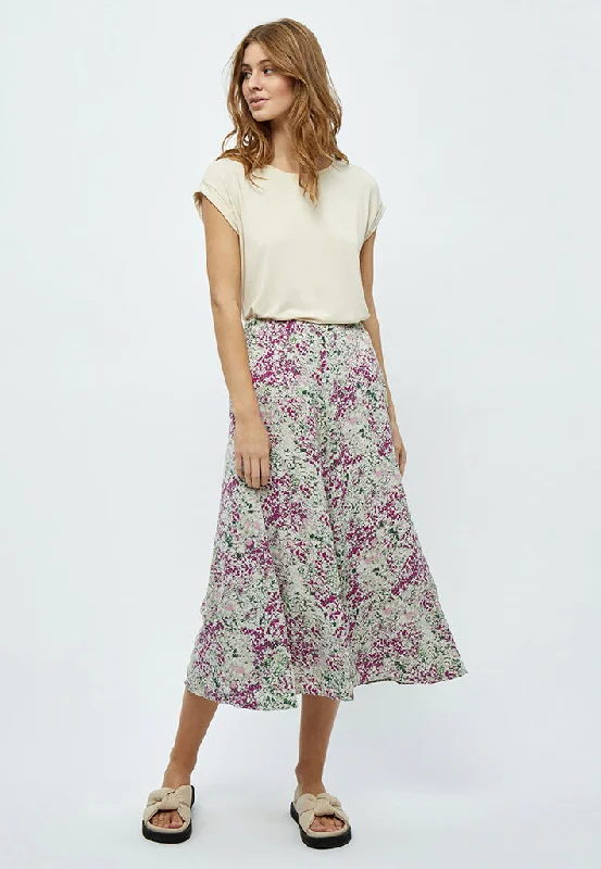 Marva Midi Skirt - Green Mint Print