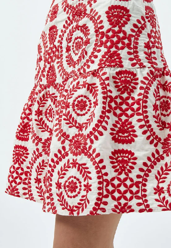 MSMusia Skirt - Lollipop Red Embroidery