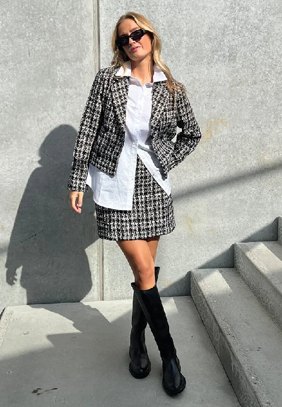 Renete Short Skirt - Black Checked