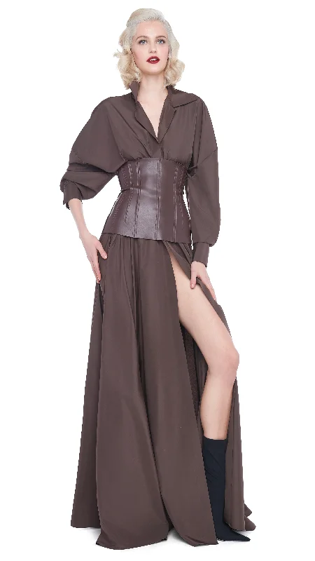 SUPER OS BF NK SHIRT FLARED GOWN