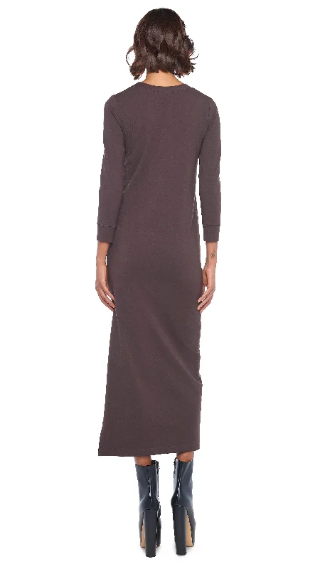 3/4 SLEEVE TAILORED TERRY GOWN