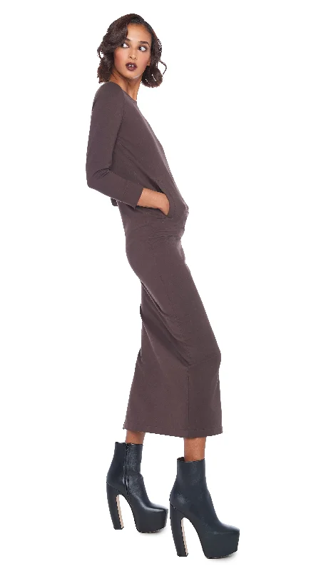 3/4 SLEEVE TAILORED TERRY GOWN