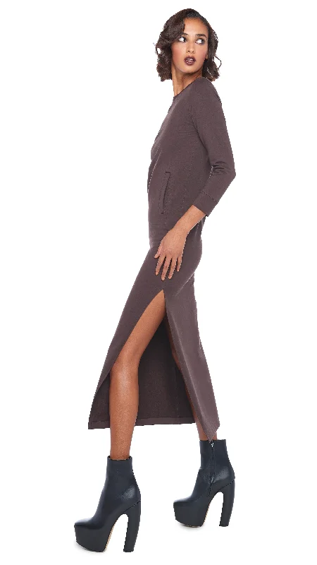 3/4 SLEEVE TAILORED TERRY GOWN