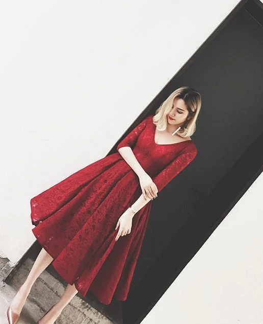 Amber lace cocktail dress (ready stock in black (S) & red (L))