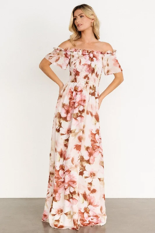 Elina Maxi Dress | Mauve Multi Floral