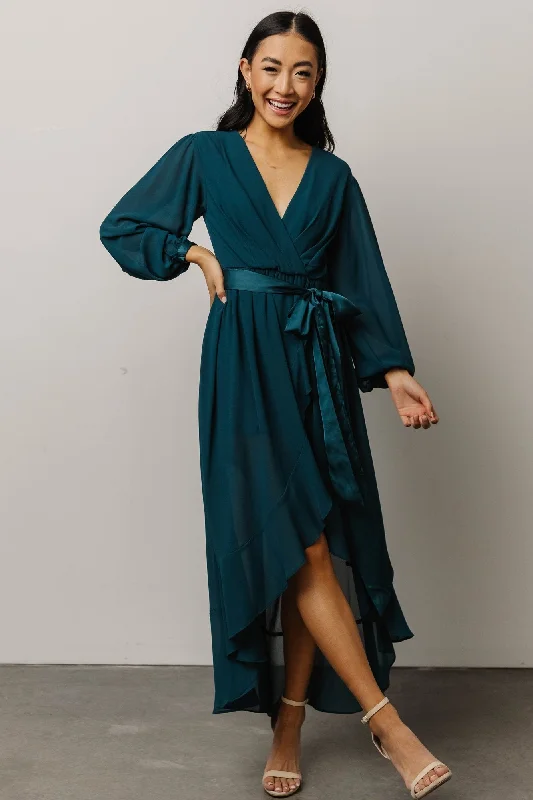 Evangeline High Low Dress | Dark Teal