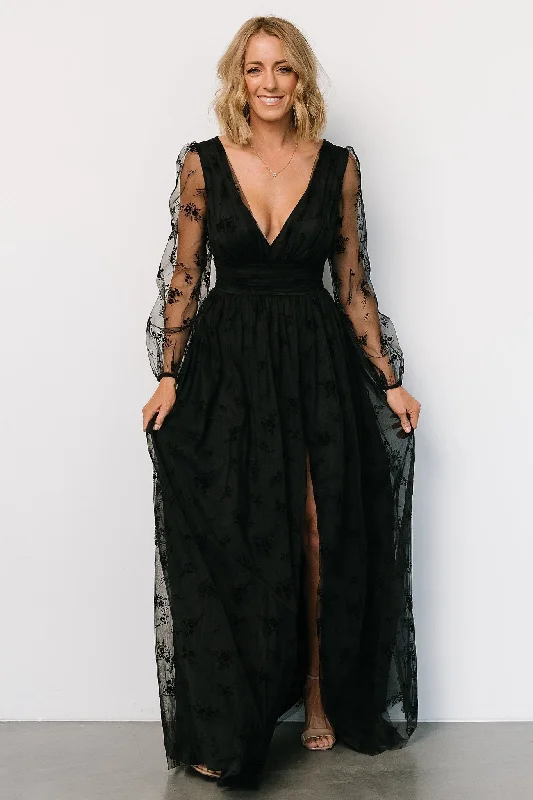 Isabelle Tulle Maxi Dress | Black