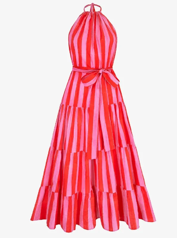 Julia Dress in Bubblegum Stripe