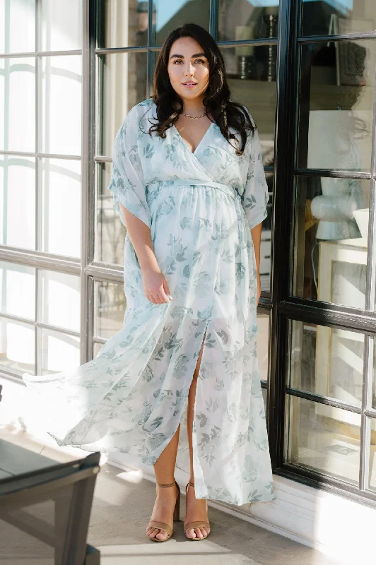 Kia Kimono Maxi Dress | Sage Floral