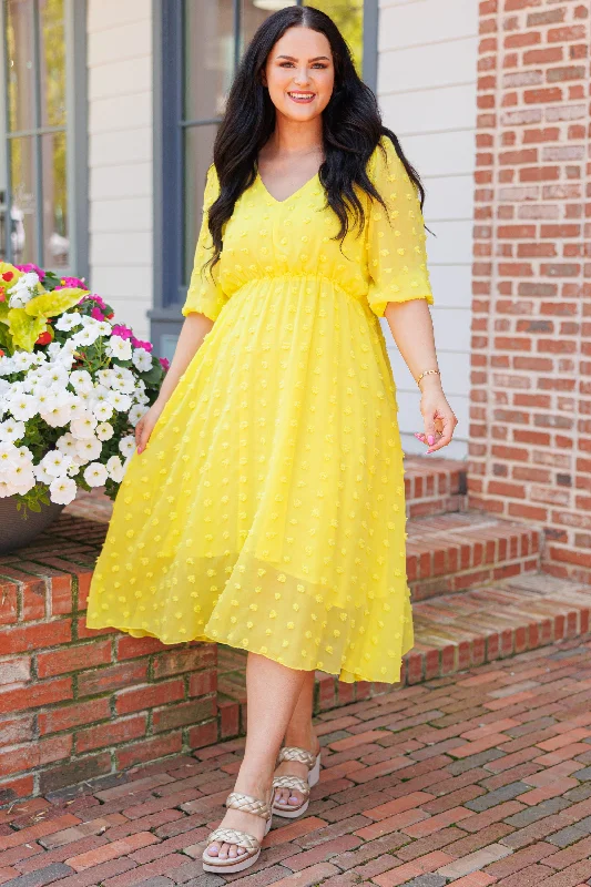 Looking Chic Dress, Yellow