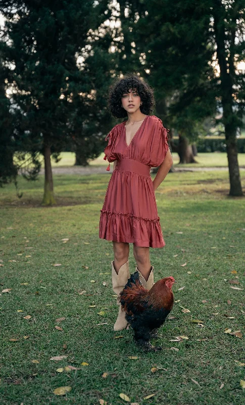 Olimpia Short Dress in Red