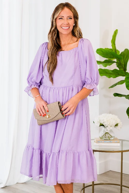 Redeeming Quality Dress, Lilac