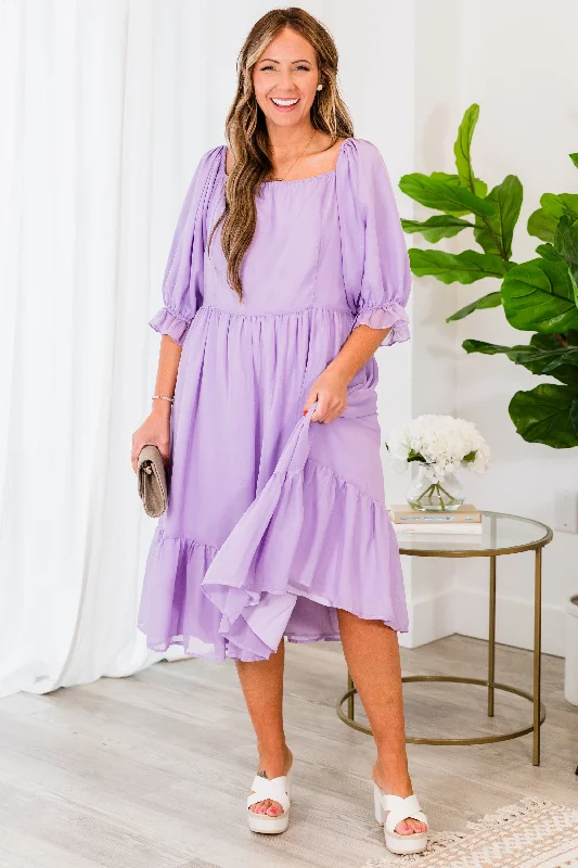 Redeeming Quality Dress, Lilac