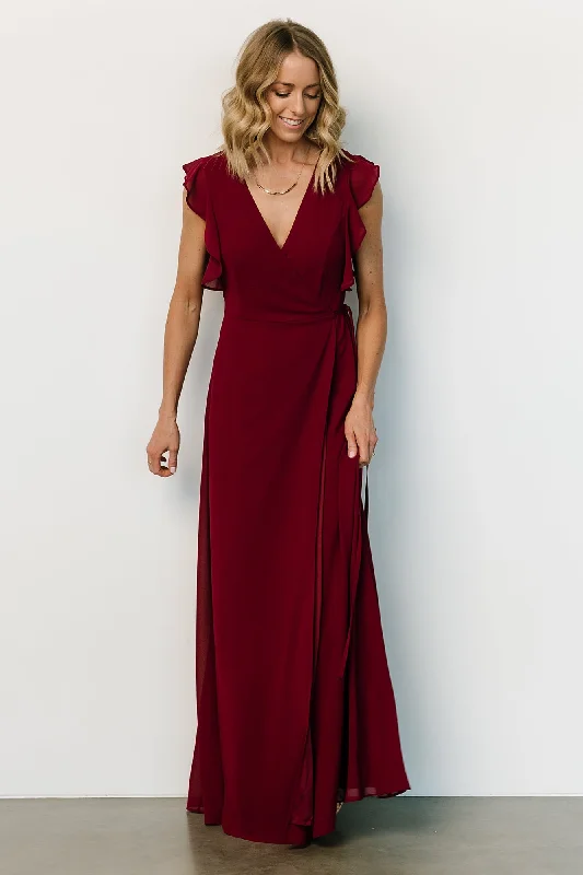 Saya Wrap Maxi Dress | Wine