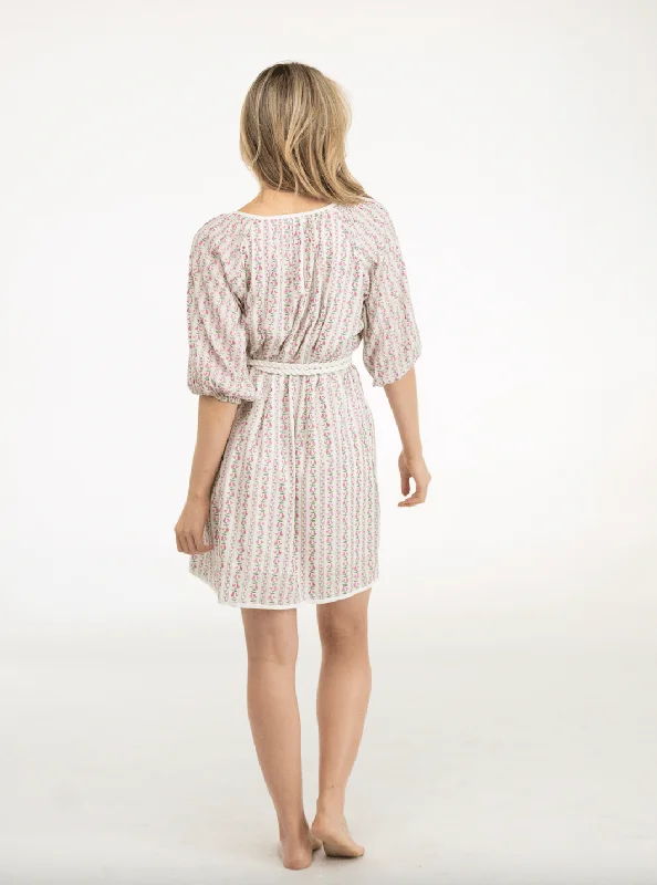 The Addy Mini Dress | Ivory Vintage Floral Embroidery