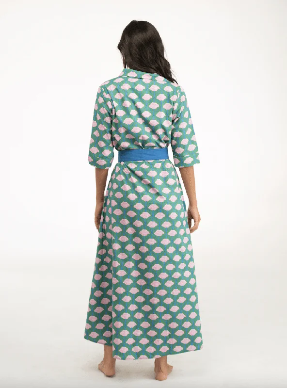 The Eloise Dress | Green Floral Trellis