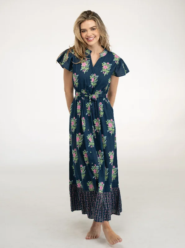 The Flutter Midi | Navy Vintage Floral