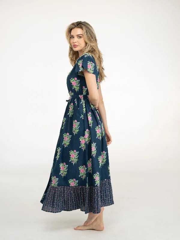 The Flutter Midi | Navy Vintage Floral