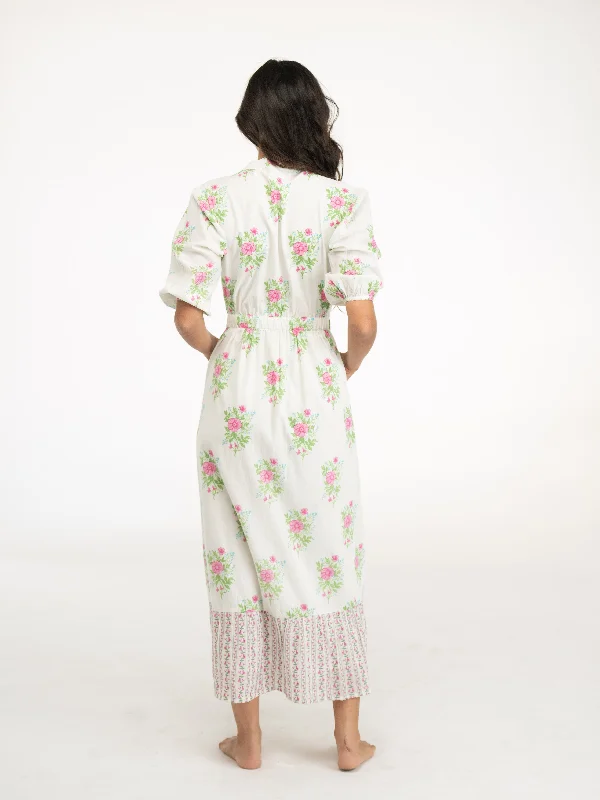 The Lily Midi Dress | Ivory Vintage Floral