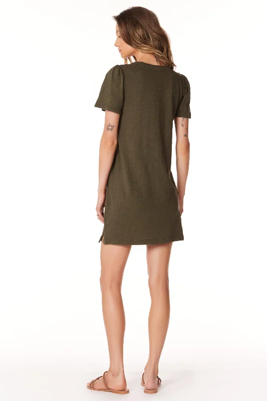 PUFF SLEEVE T-SHIRT DRESS