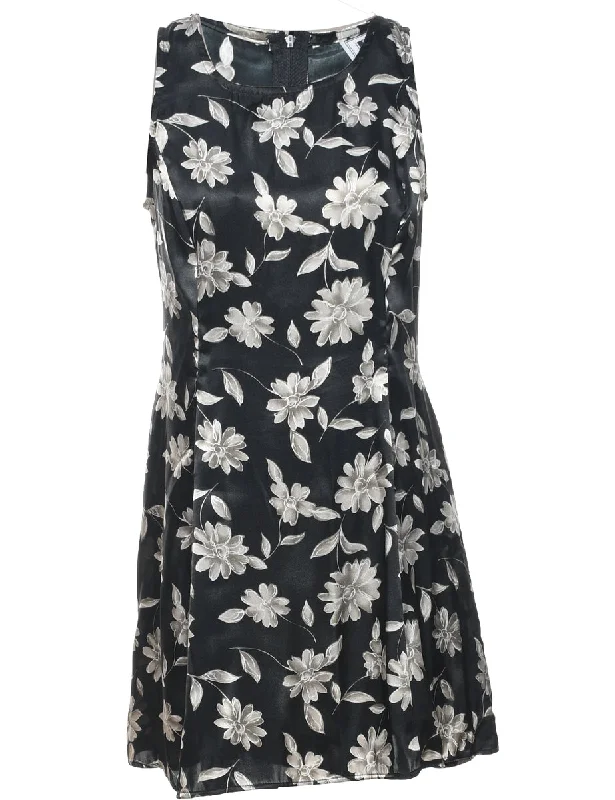 Floral Print Evening Dress - M