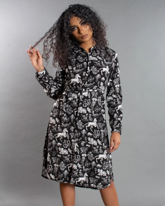 Freak of Nature Shirt Dress Black