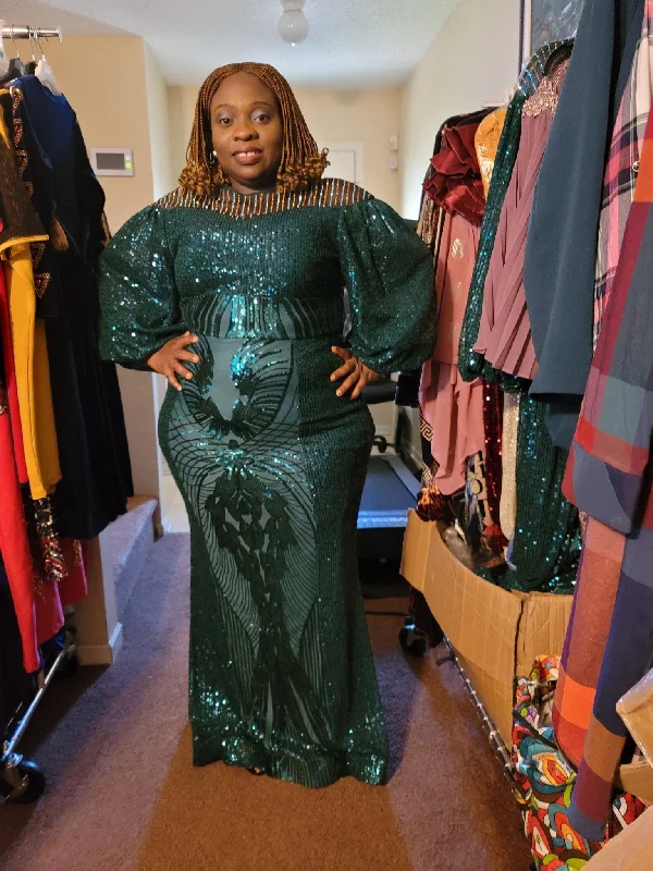 Green dress for owanbe