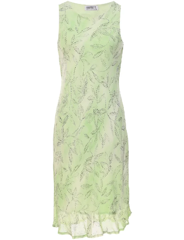 Leafy Print Dress - L