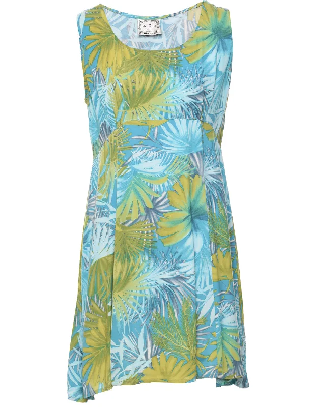 Leafy Print Dress - M