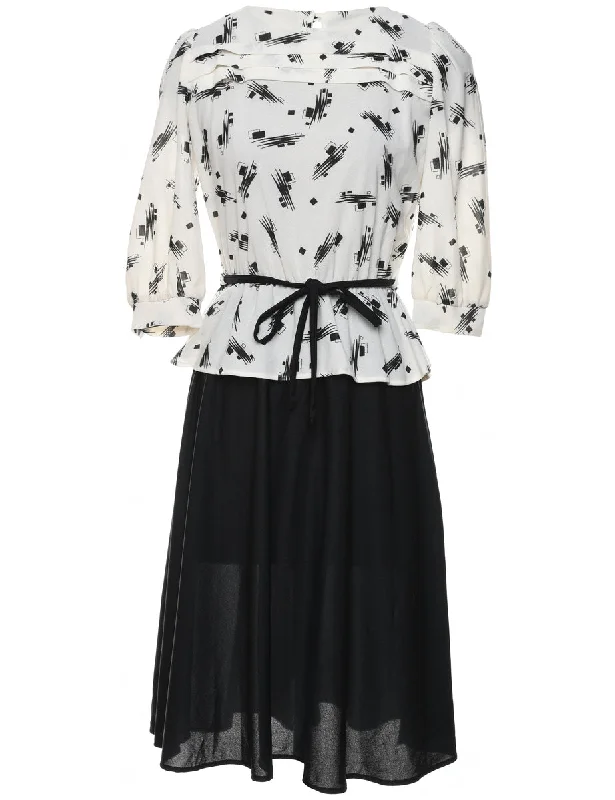 Monochrome  Blouson Dress - M