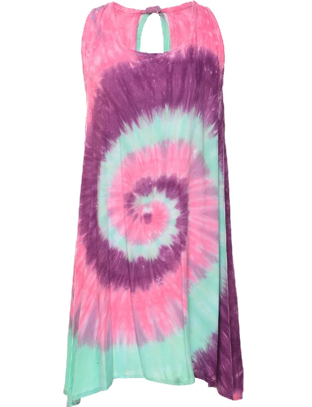 Tie Dyed Shift Dress - L