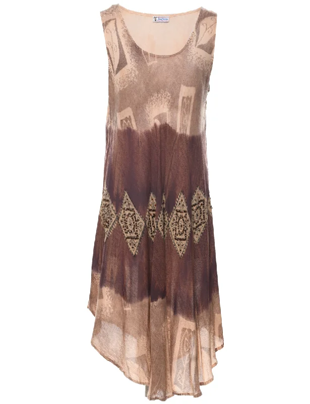 Tie Dyed Sleeveless Dress - XXL