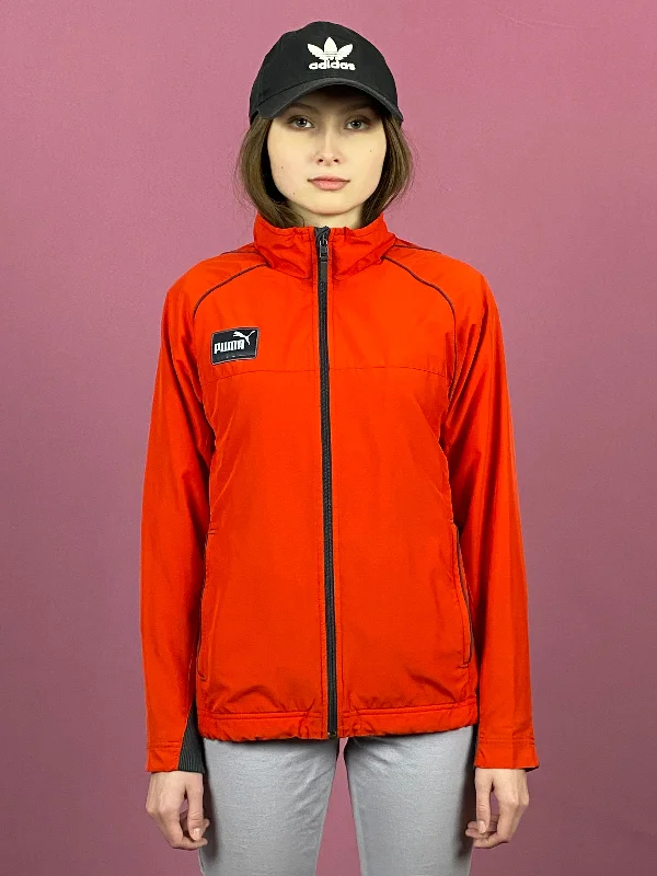 90s Puma Vintage Women's Windbreaker Jacket - M Red Polyester