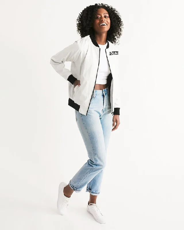 AKH White & Black Women's Bomber Jacket