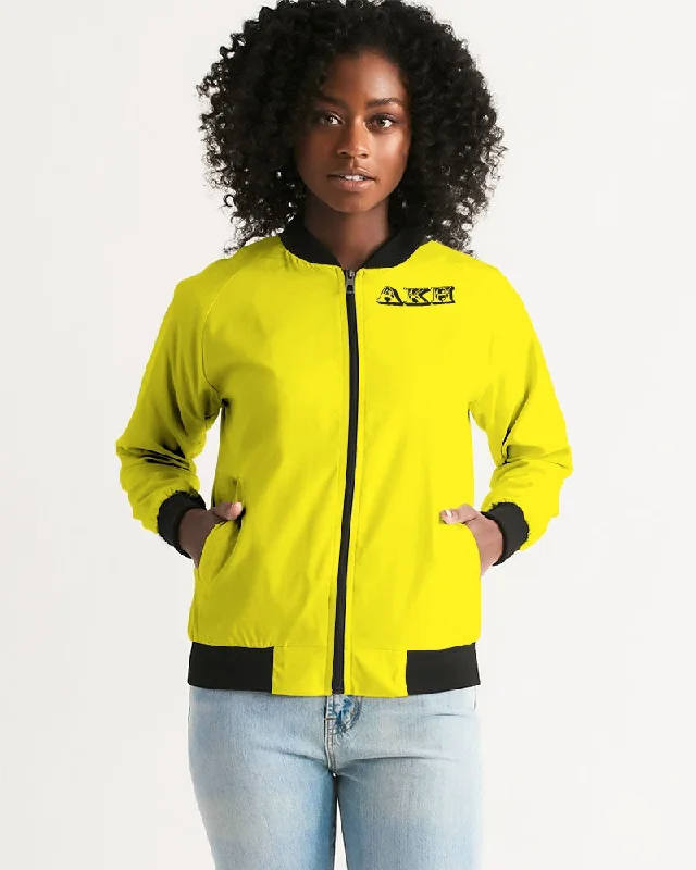 AKH Yellow & Black Women's Bomber Jacket