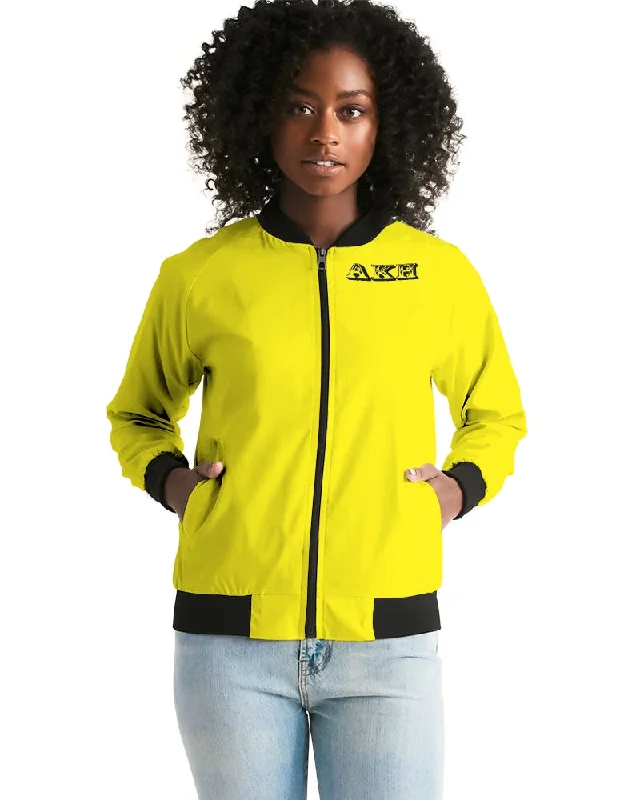 AKH Yellow & Black Women's Bomber Jacket