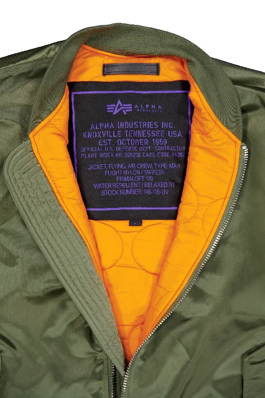 Alpha Industries UV MA-1 Bomber Jacket - Sage Green