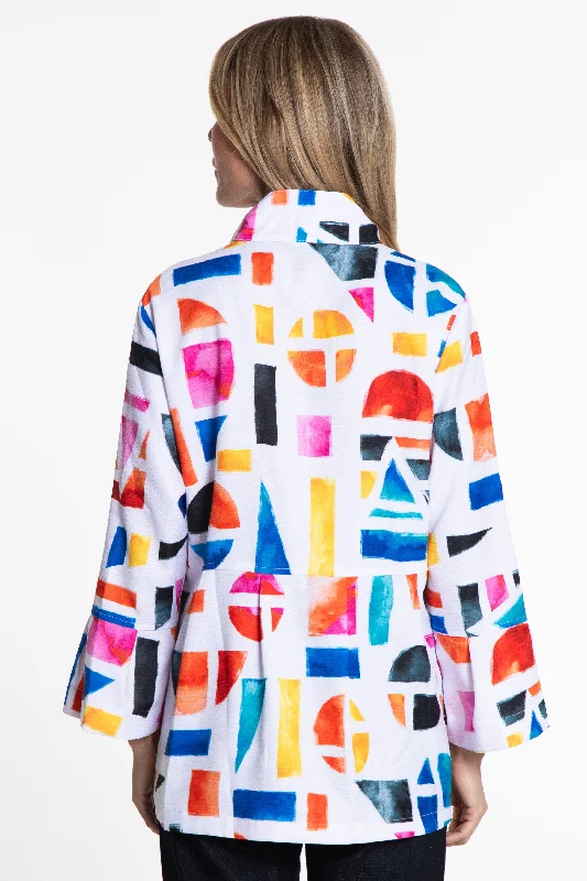 Bell Sleeve Jacket - Geo Multi