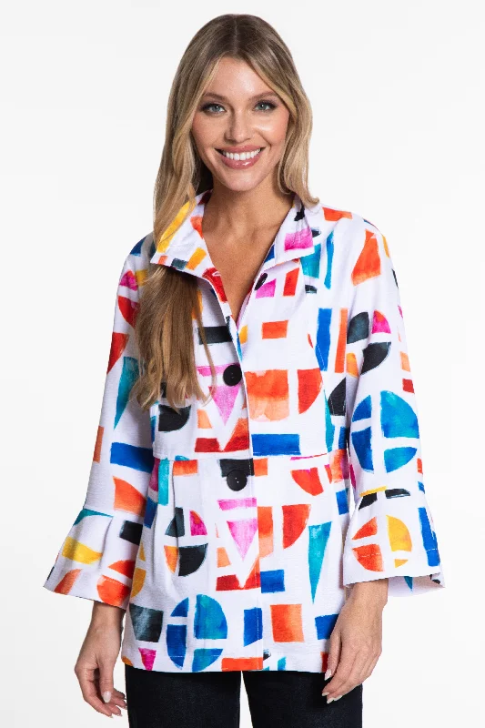 Bell Sleeve Jacket - Women's - Geo Multi