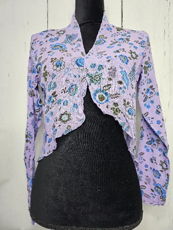 Bolero Jacket  sheer 100% cotton guaze  Womens - PERWINKLE