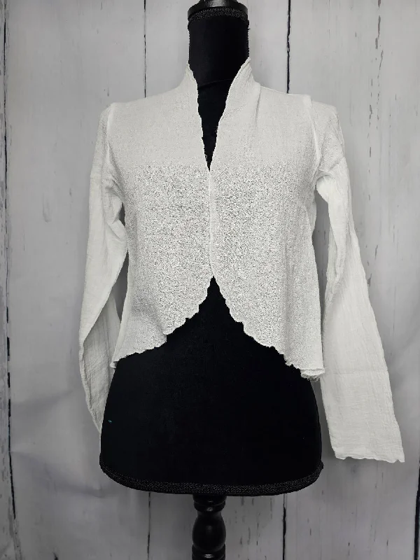 Bolero Jacket  sheer 100% cotton guaze  Womens - White  BB901